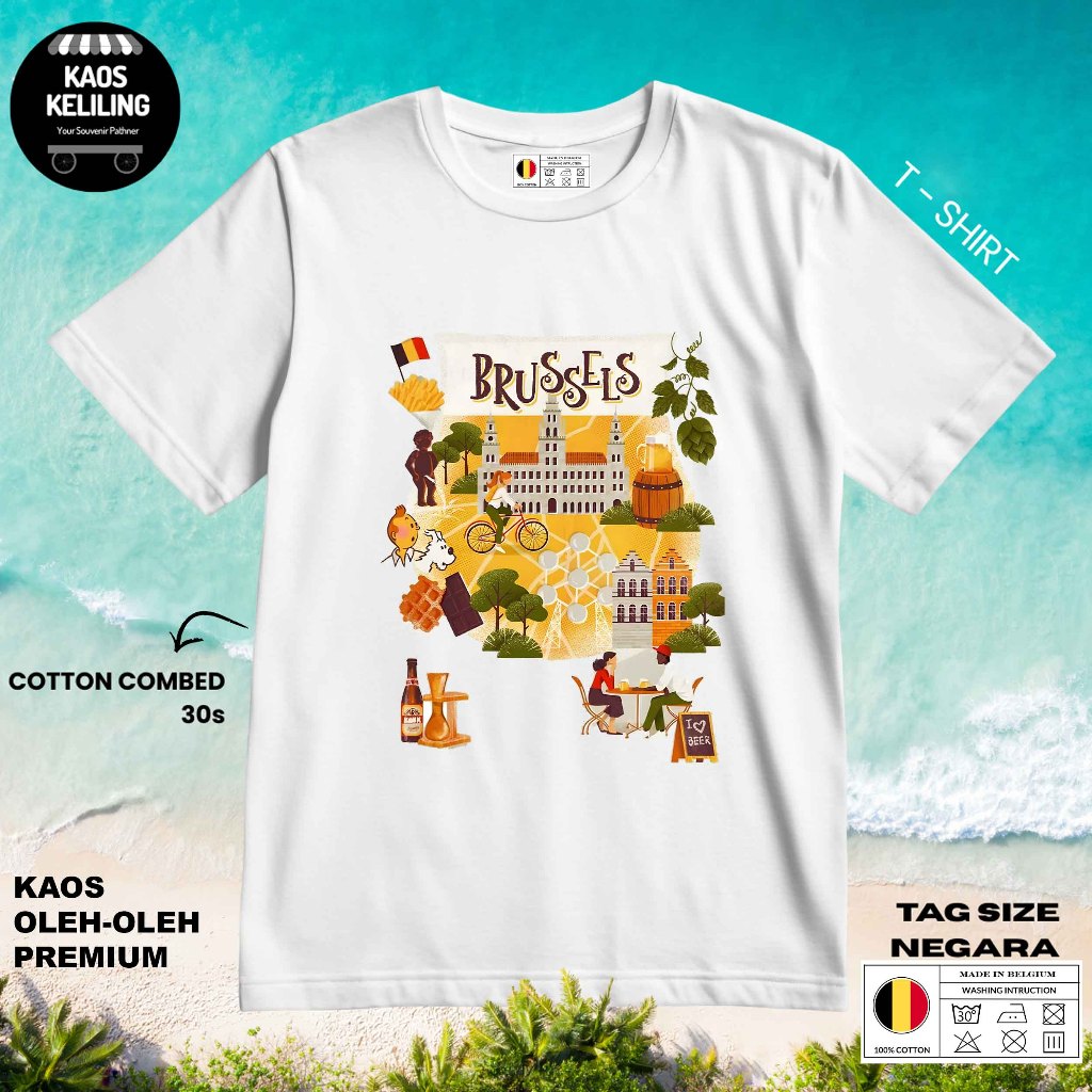 BELGIUM 51 SOUVENIR เสื้อยืดต้นฉบับ BELGIUM LABEL TAG ของขวัญพรีเมี่ยม SOUVENIR CLOTHES