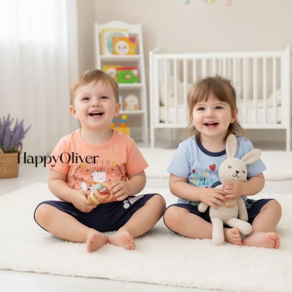 HappyOliver KIDS SHORT SUIT H5 ชุดเด็กทําจากเสื้อยืดคุณภาพ + กางเกง