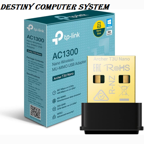 อะแดปเตอร์ USB ไร้สาย Tplink Archer T3U Nano AC1300