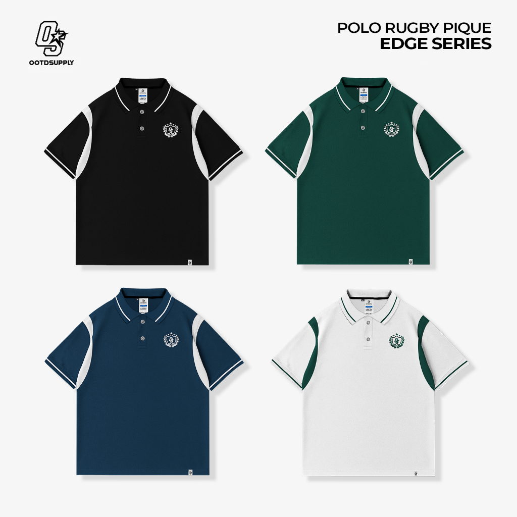KEMEJA OOTDSUPPLY เสื้อโปโล Pique Edge Leticia เย็บปักถักร้อย l Polo Pique | เสื้อเชิ้ตคอปกโปโล Laco