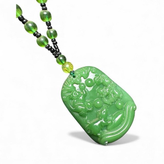 สร้อยคอหยกธรรมชาติ curving shio หนู | GL5-329