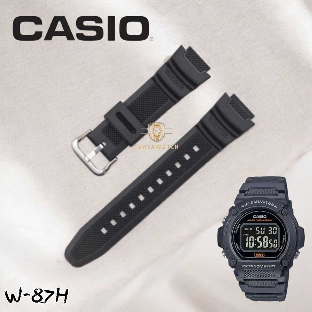 สายนาฬิกา Casio W-87H สายนาฬิกายาง Casio W87H