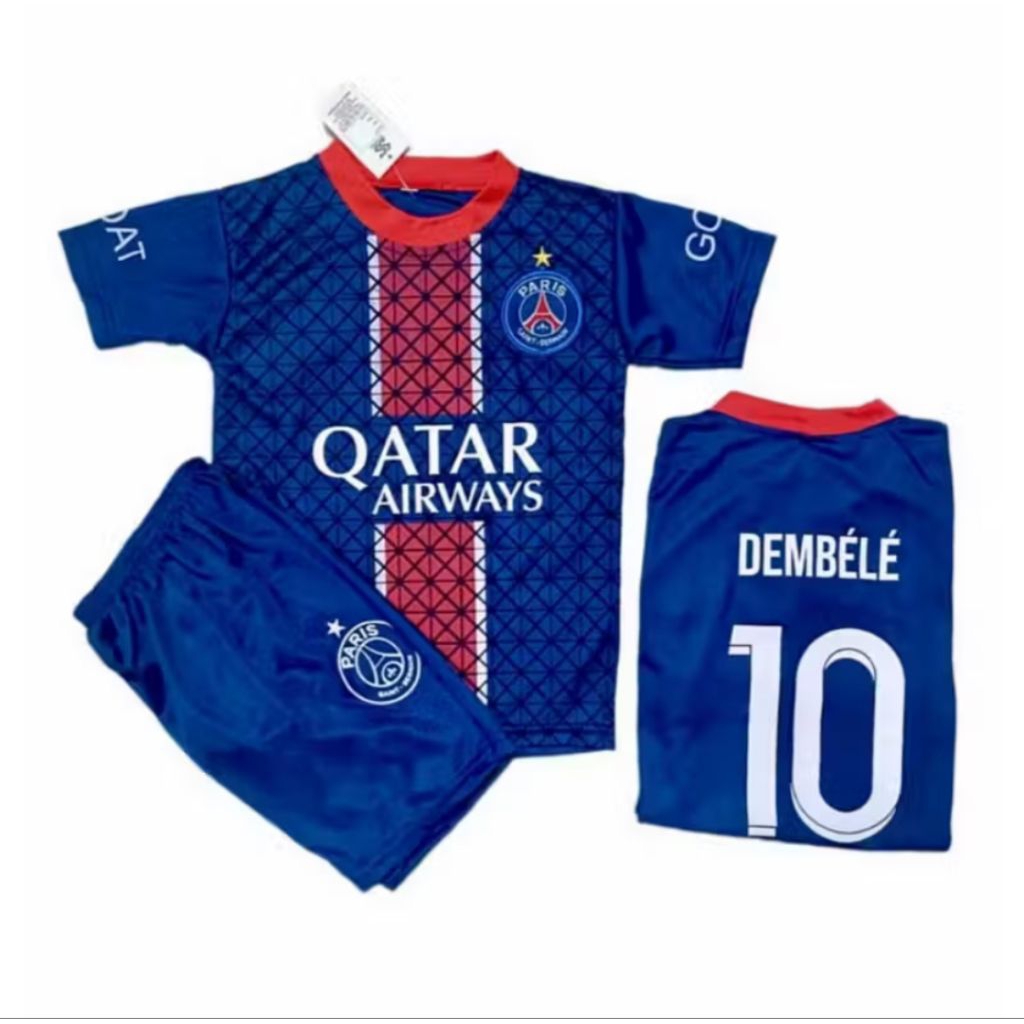 / LAST PSG PARIS DEMBOLE KIDS FOOTBALL SHIRT SET / FUTSAL JERSEY / NEW KIDS FOOTBALL SHIRT SET