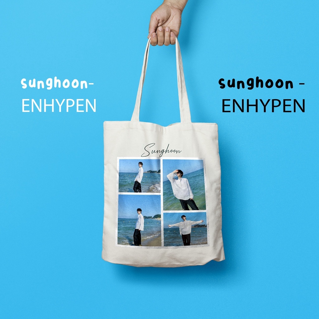 [SUNGHOON ชุดแพ็คเกจ ENHYPEN] I ENHYPEN ALBUM TOTEBAG ENHYPEN I กระเป๋า ENHYPEN I กระเป๋าโท้ตแบบกําห