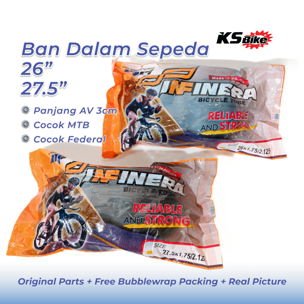 INFFINERA 26 27.5 นิ้ว x 1.75 1.90 1.95 2.00 2.10 2.125 ยางในจักรยาน – MTB AV 32 Schrader Mountain B