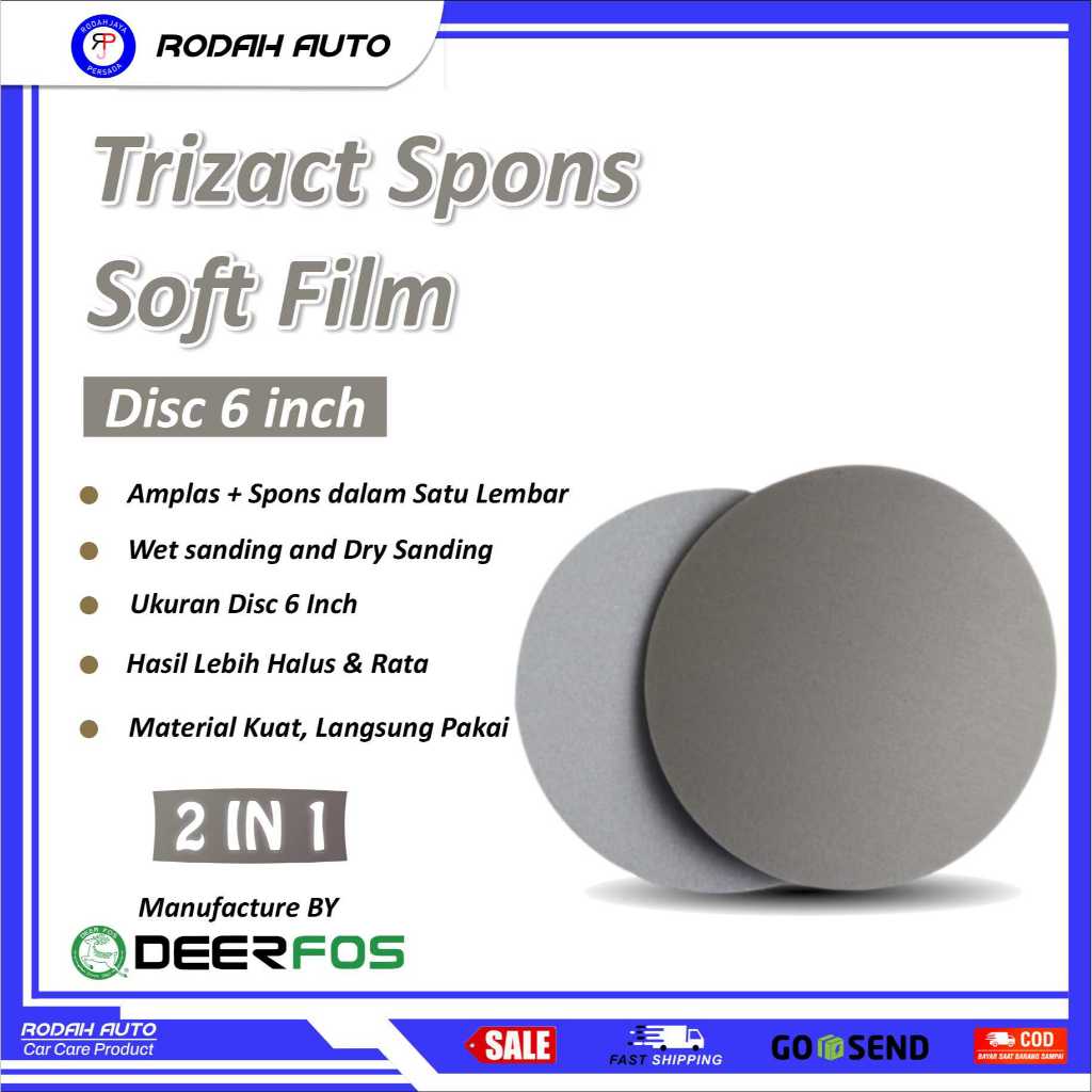 กระดาษทรายฟองน้ํา Velcro ทรงกลมขนาด 6 นิ้ว NA331M Deersoft
