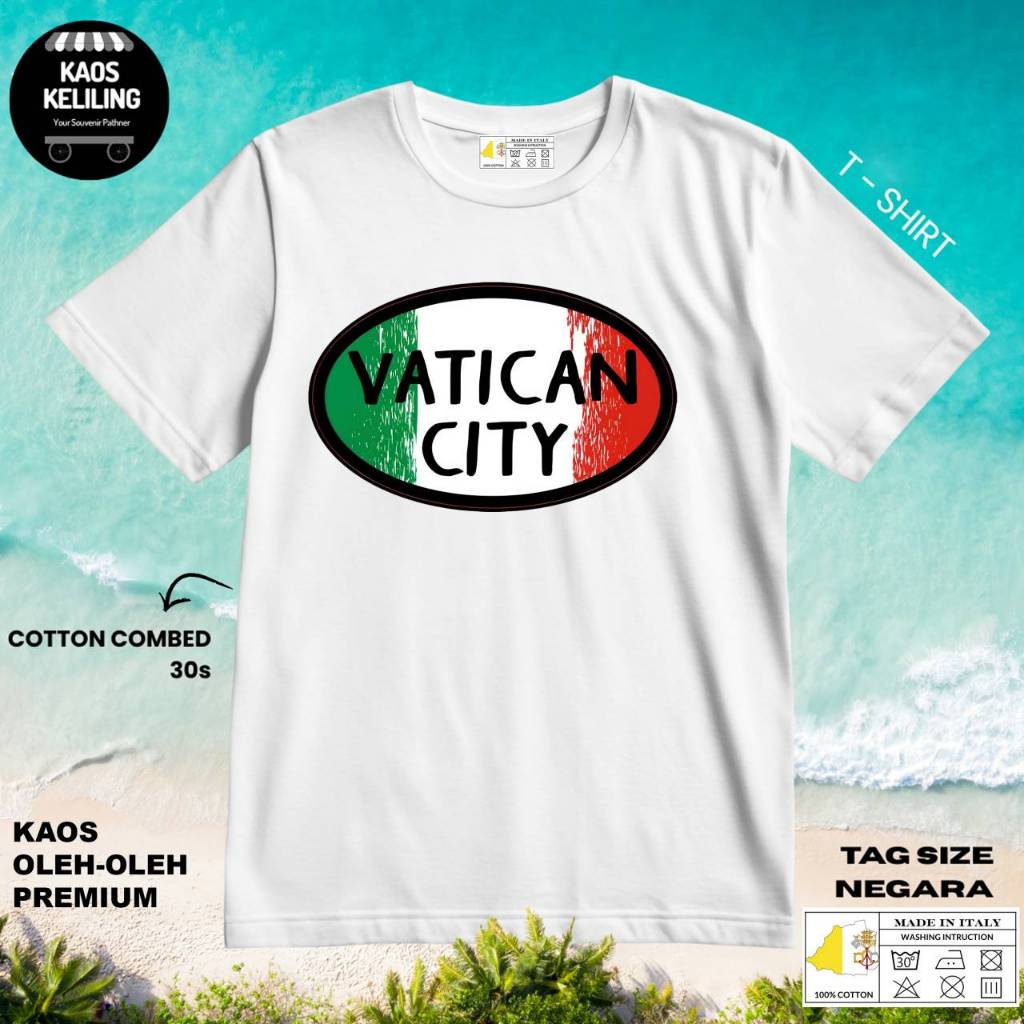 เสื้อยืดโดย VATICAN อิตาลี 5 แท็กของ STATE ASAL COTTON 30S SOUVENIR ของขวัญพรีเมี่ยม