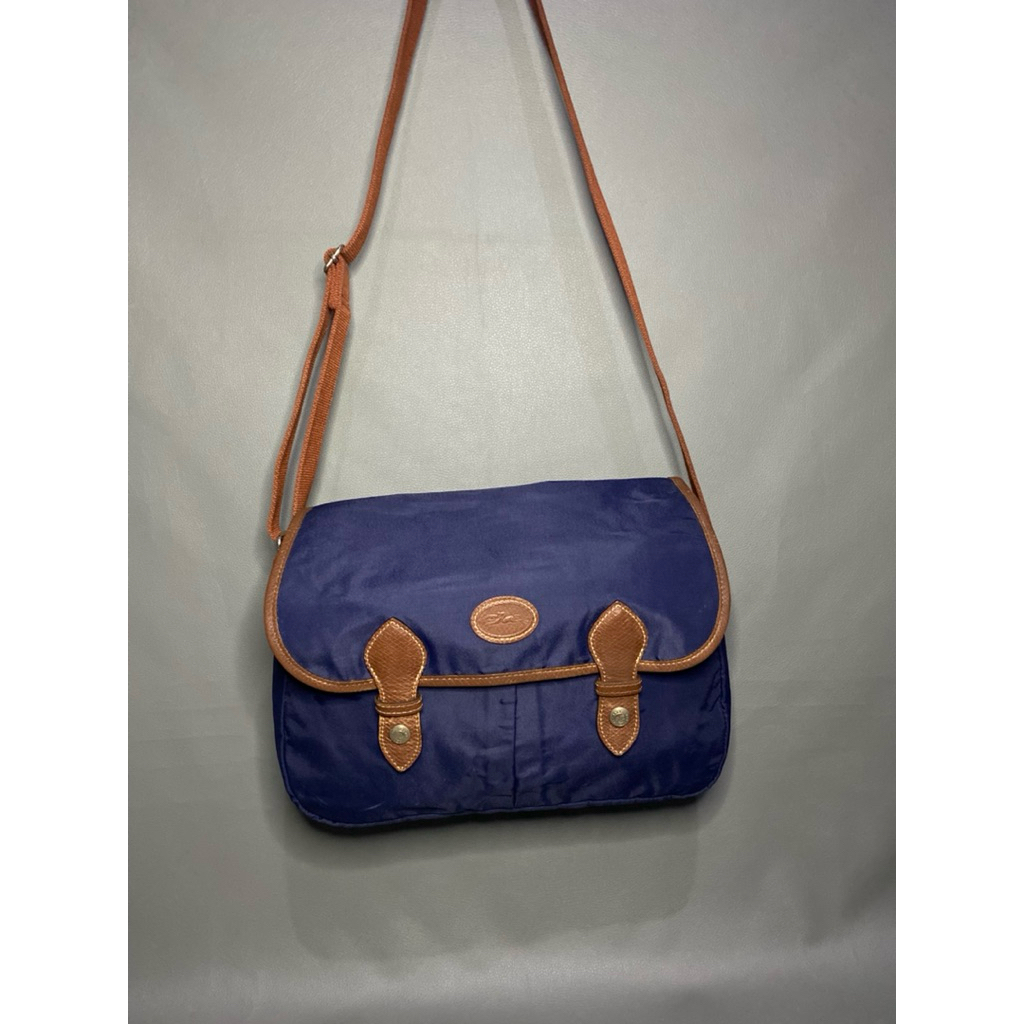 Vintage Longchamp Paris Le Page Nylon+Leather Flap Crossbody Bag–France/ Vintage Longchamp Messenger