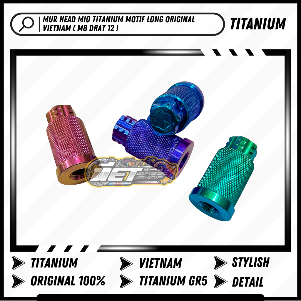 Mio M 8 ด้ายน็อตหัวไทเทเนียม 12 GR5 เวียดนามดั้งเดิม | Silver Brown Light Blue Gold Pink Maroon Purp