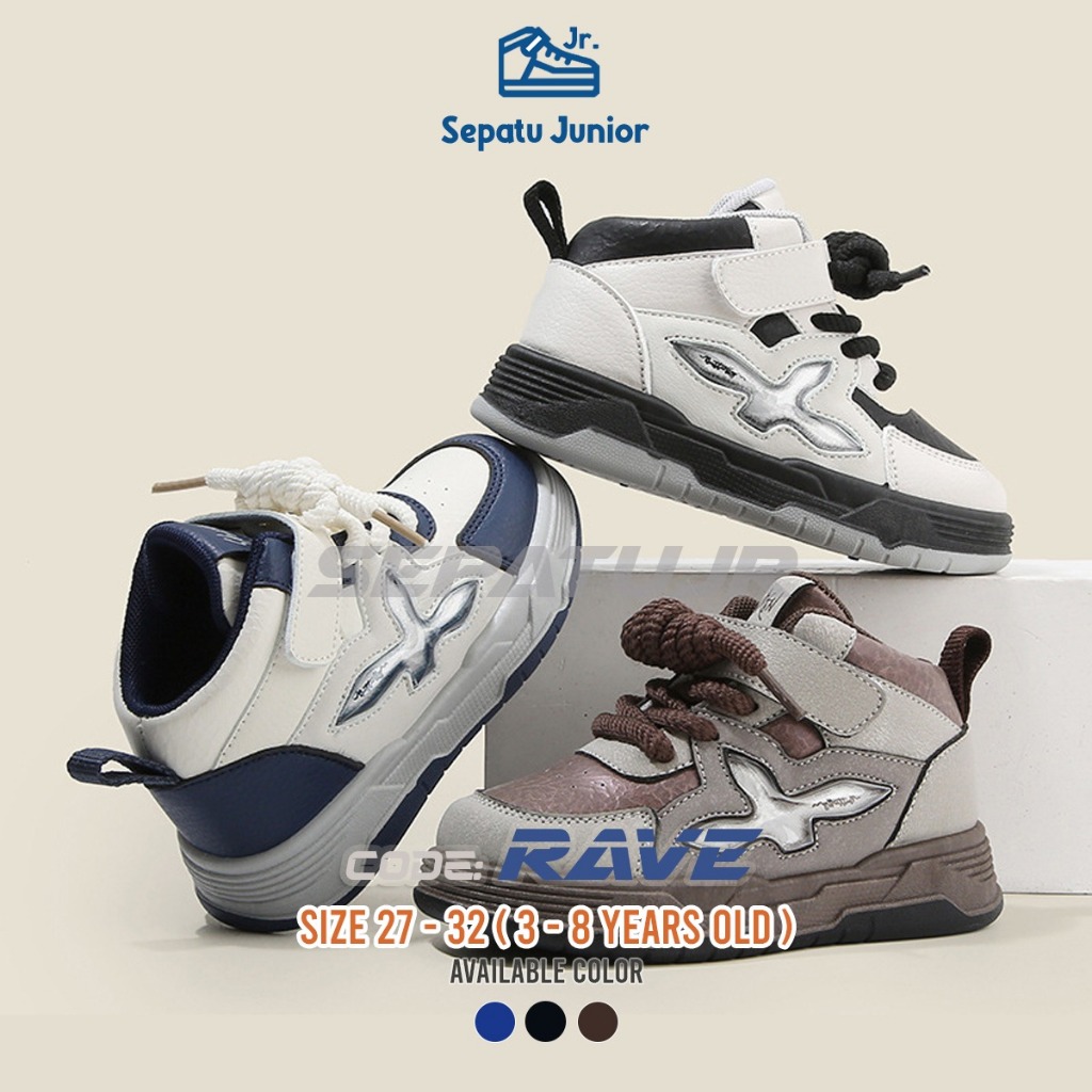 RAVE รองเท้าผ้าใบ Velcro พรีเมี่ยมสําหรับเด็กชายและเด็กหญิง - รองเท้าจูเนียร์ (SJR)