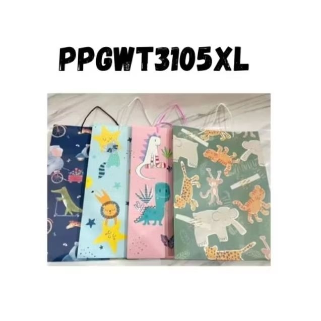 Large Animal Motif Paper Bag Animal Motif Paper Bag Animal Character Paper Bag Paper Goodie Bag /PPG