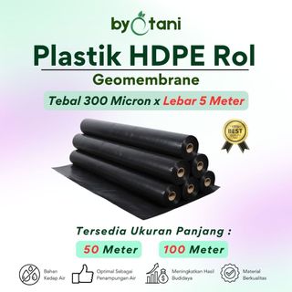 1 Roll Plastik HDPE Geomembrane Tebal 300 Micron Lebar 5 Meter - Panjang 50 dan 100 Meter