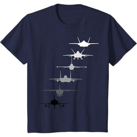 เสื้อยืดเด็กและเสื้อยืดผู้ใหญ่ Air Force Fighter Jets F-4 F-111 F-15 F-16 F-22 F-35 เสื้อยืด