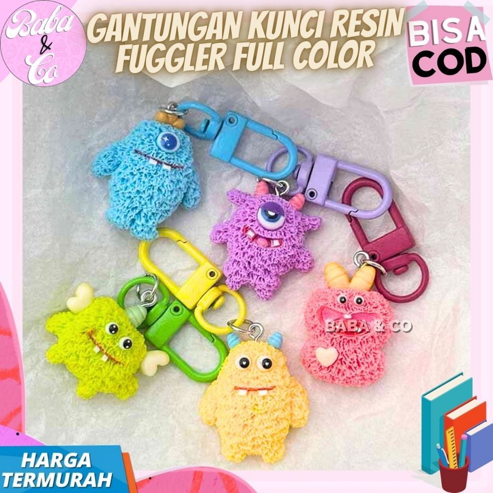 GANTUNGAN FUGGLER RESIN KEYCHAIN FULL COLOR KEYCHAIN LOT HOOK FUGGLER MONSTER CUTE FUGGLER MONSTER C