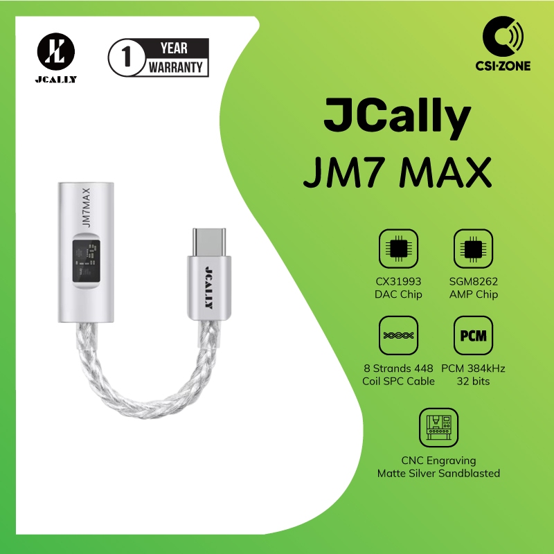 JCALLY JM7MAX / JM7 MAX CX3193 อะแดปเตอร์ดองเกิลแบบพกพา USB DAC / AMP