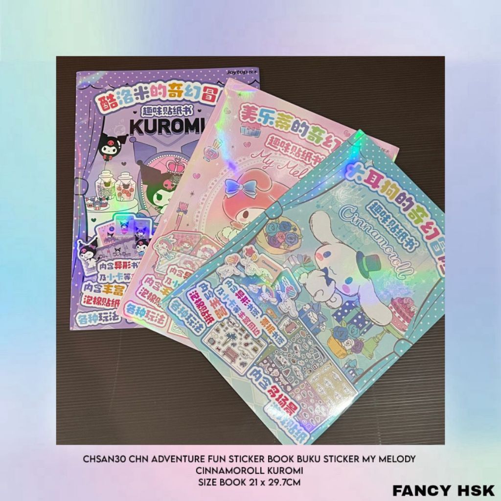CHSAN ADVENTURE FUN STICKER BOOK MY MELODY CINNAMOROLL KUROMI CHSAN30
