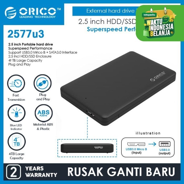 ORICO 2577U3 2.5 inch USB3.0 Hard Drive Enclosure - 2577U3-V1