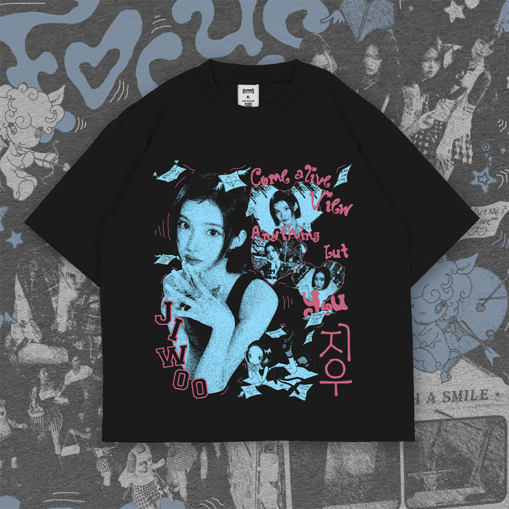 Boxy Oversize JIWOO FOCUS Hearts2Hearts Series Tee