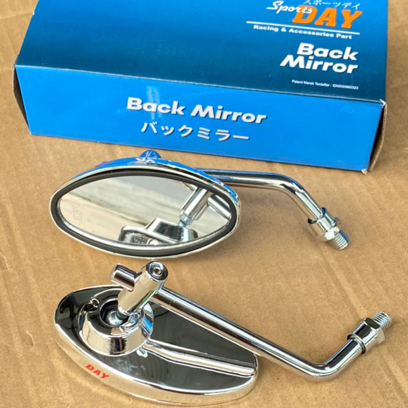 กระจกมองข้าง CLASSIC OVAL DAY WITH 14 เสียง, CHROME IRON STEM