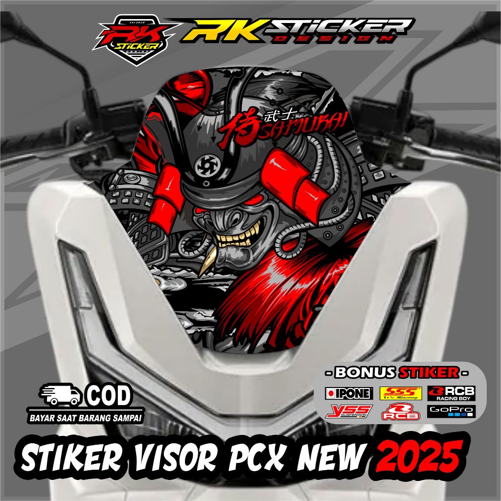 PCX 160 New 2025 Visor Sticker - Winshield Shield Visor Sticker - Custom สามารถใช้ภาพของคุณเอง RK.01