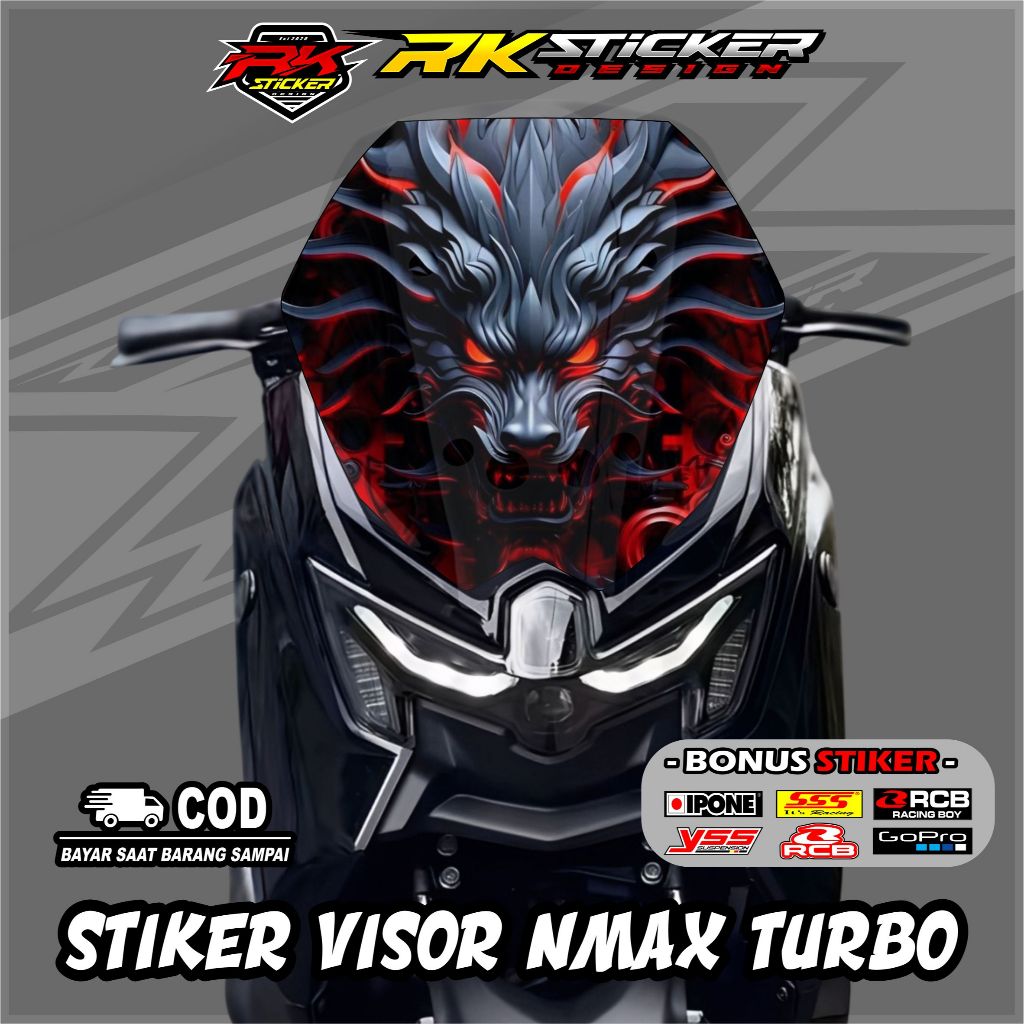 NMAX Turbo / NMAX Neo Visor Sticker - Winshield Shield Visor Sticker - สามารถใช้ภาพของคุณเอง RK.01
