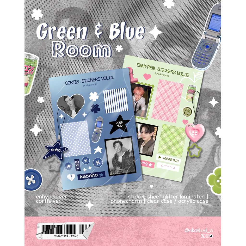 Green & Blue Room (สติ๊กเกอร์, เคส, Phonecharm) Enhypen - Cortis