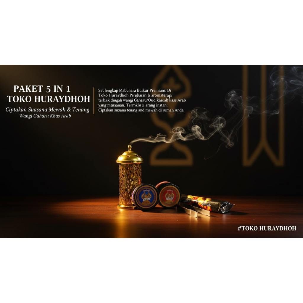 บรรจุุภัณฑ์ BUKHUR 361 Ammu 5 In 1 ชุดผู้ถือธูป.rang.buhur. คลิป HAJAR ASWAD NAJMA OUD MAGRIBI AL HA