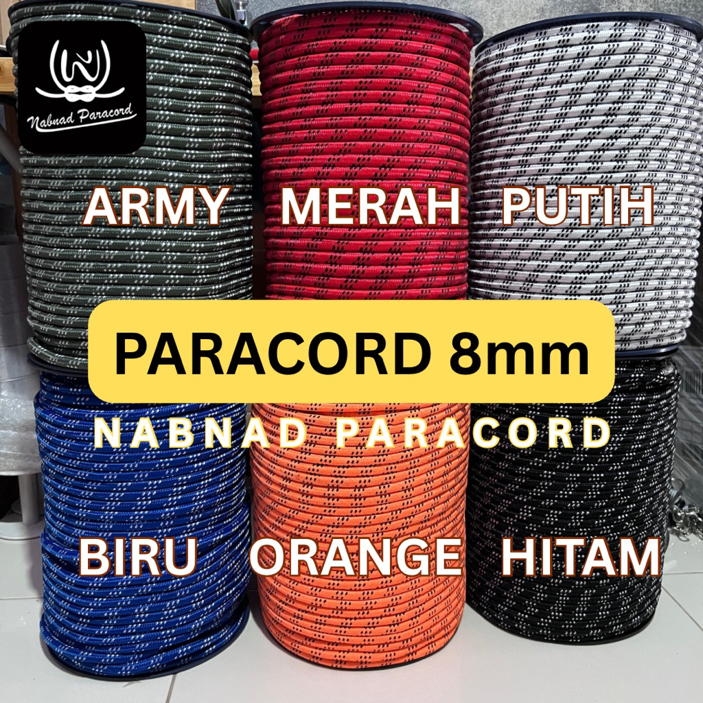 เชือกพาราคอร์ด Prusik 8 มม. 8 มม. ไม่ใช่เชือกคาร์มาเทล Rock Climbing ยืดหยุ่นรอบ Solid Nabtik Paracord