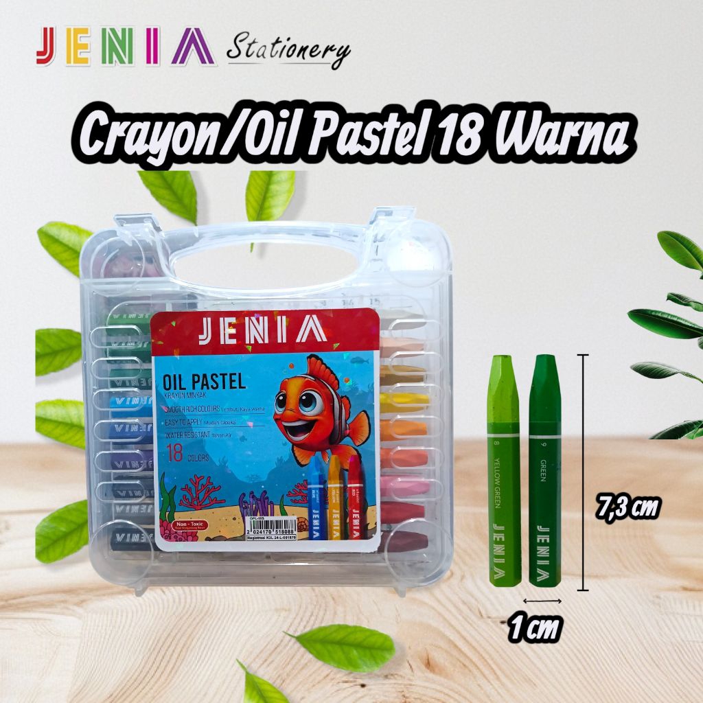 Jenia Crayon 18 สี/พาสเทลน้ํามันใหญ่ Jenia OPL 18S