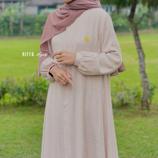 Larissa Dress (MOTIF PADI) Gamis Simple Motif Timbul | Gamis lebaran| gamis simple motif padi| bahan viscose dobby