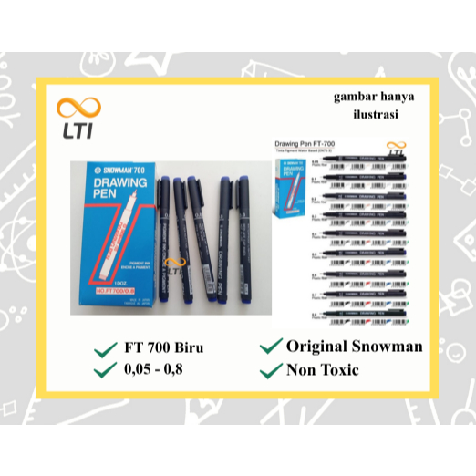 [ PCS ] Snowman FT700 Drawing Pen Blue / Drawing Pen Drawing Pen - CHEAP