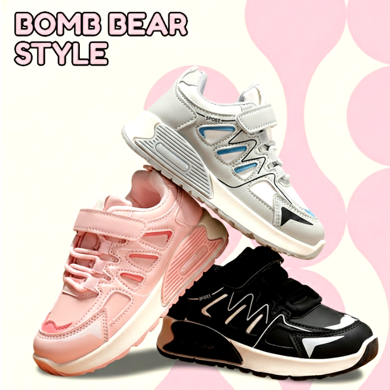 [รองเท้าผ้าใบเด็ก Unisex 3-12 ปี] BOMB BEAR STYLE 1.1 รองเท้านักเรียนเด็กชายและเด็กหญิงรองเท้าผ้าใบพ