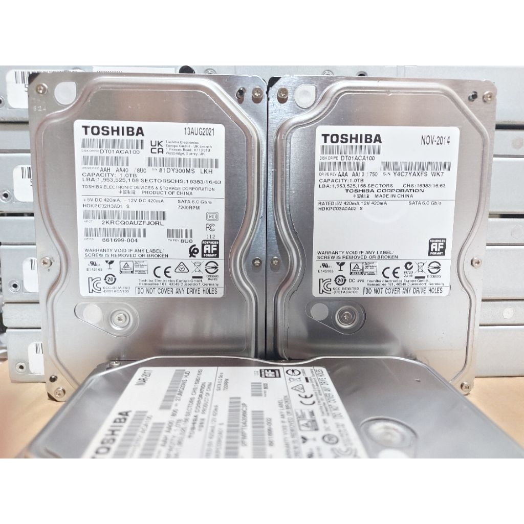 ฮาร์ดไดรฟ์ภายใน CCTV PC - Toshiba 1TB DT01ACA100 –RPM 7200 SATA 6Gb/s – สภาพปกติ - Sentinel 100/100