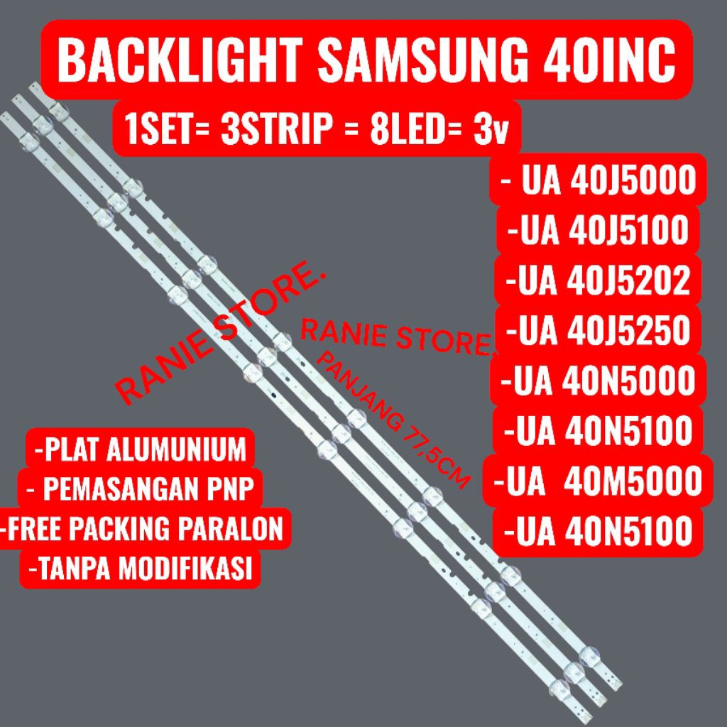 SAMSUNG LED BACKLIGHT 40INC 40J5000 40J5100 40J5200 40J5202 40J5250 40N5000 40N5000 40N5100 40M5000