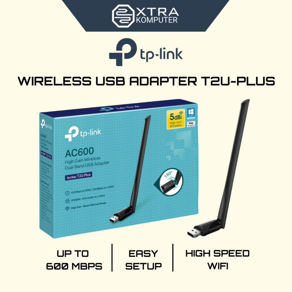 TP-LINK TPLink T2U PLUS AC600 เสาอากาศดูอัลแบนด์ไร้สายกําลังสูง