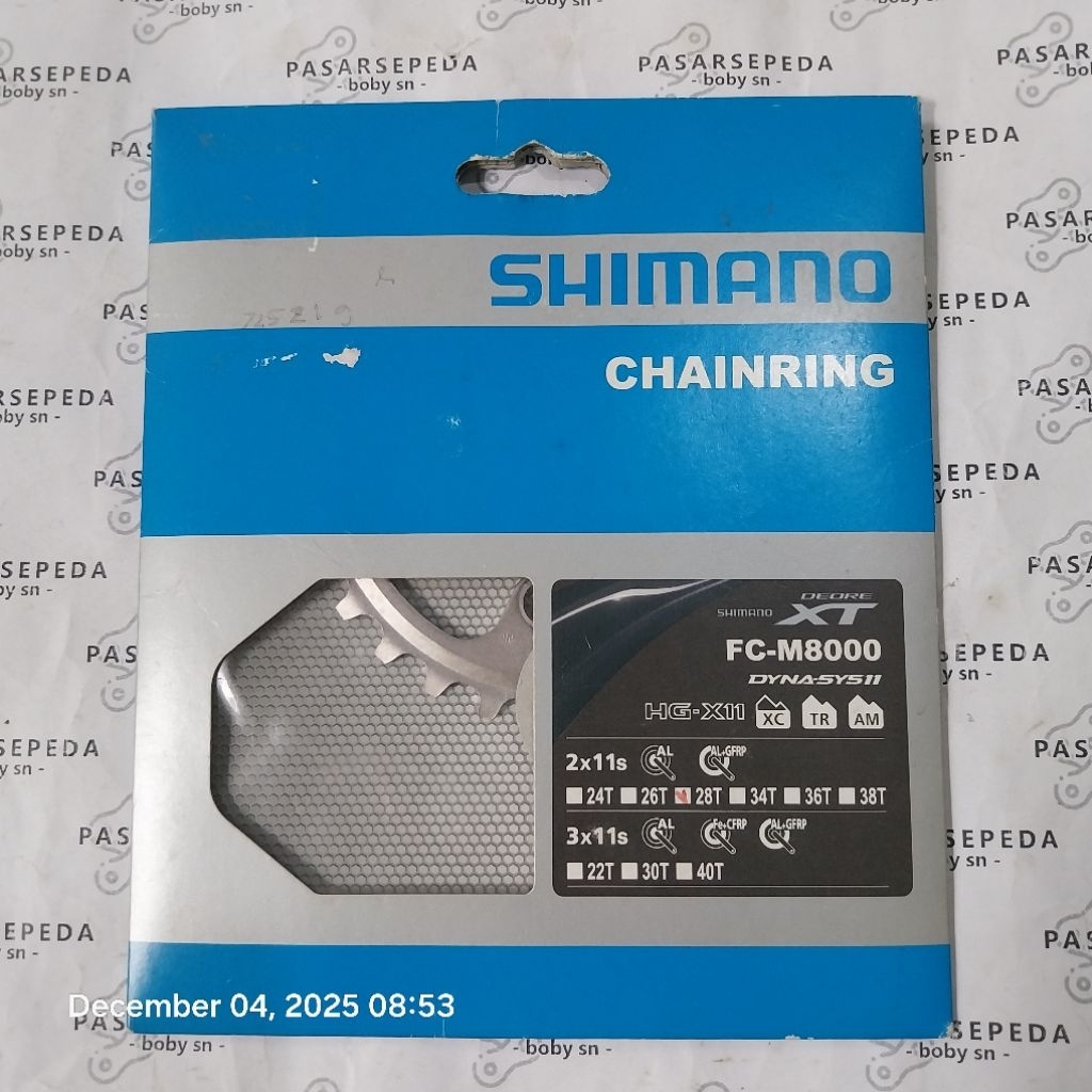 Shimano Deore XT M8000 28t Chainring