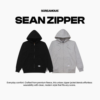Screamous Sweater Pria Basic Pullover Zipper Hoodie Sean