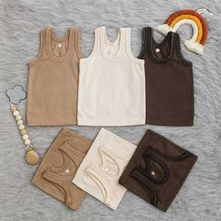 6 PCS KAOS DALEM ANAK SIGLET ANAK BAYI SERI COKLAT LEMBUT,ADEM,NYAMAN DI PAKE