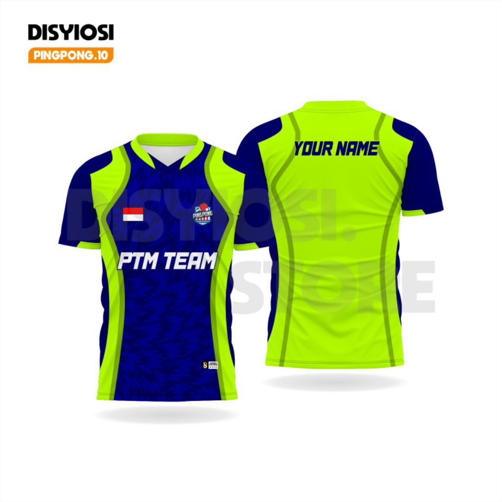 เสื้อยืดกีฬา | JERSEY PINGPONG - 10 | UNISEX FULL PRINT TABLE TENNIS JERSEY FREE CUSTOM (LOGO, NAME,