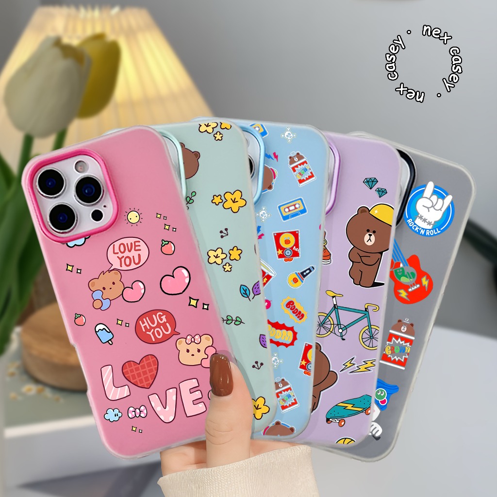 CASE CASING JELLY สี 2 IN 1 MOTIF GUITAR และ SWEET DOLL เข้ากันได้สําหรับ VIVO Y91 Y91C Y95 Y100 V20