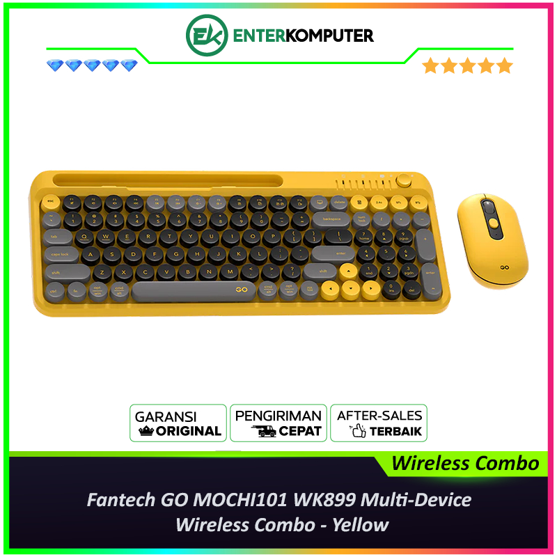 Fantech GO MOCHI101 WK899 Multi-Device Wireless Combo - สีเหลือง
