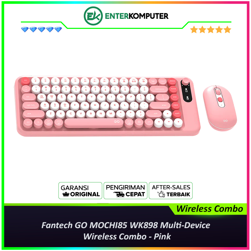 Fantech GO MOCHI85 WK898 Multi-Device Wireless Combo - สีชมพู