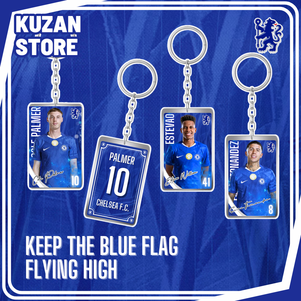 GANTUNGAN พวงกุญแจเชลซี 25/26 / พวงกุญแจเครื่องเล่นเชลซีอะคริลิค / พวงกุญแจฟุตบอล (James, Palmer, Es