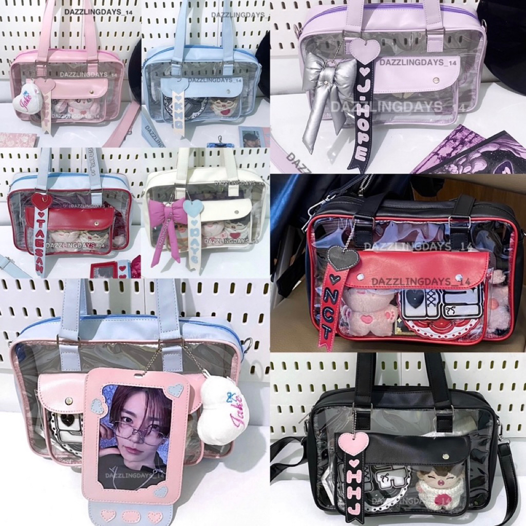 UNGU MERAH TRANSPARKENT PVC BAG / PVC BAG PINK MAROON RED BLUE BLACK PURPLE / PVC BAG / TRANSPARENT 