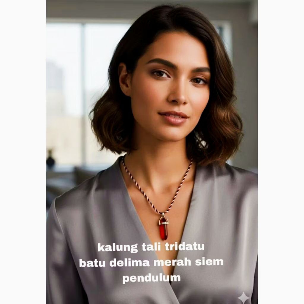 MERAH สร้อยคอเชือกห้อยโกเมน Siem สีแดงที่ดีที่สุด