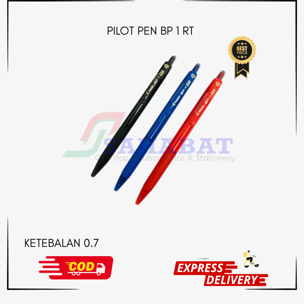 PILOT PEN BP 1 RT / 0.7 THICKNESS / ราคาต่อแพ็ค / ปากกานักบิน -