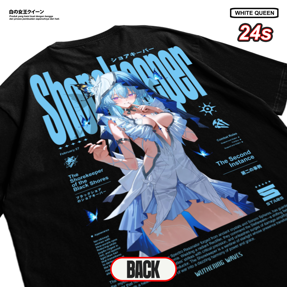 White Queen / Shorekeeper Game Wuthering Waves (WUWA) เสื้อยืด / Cotton 24s