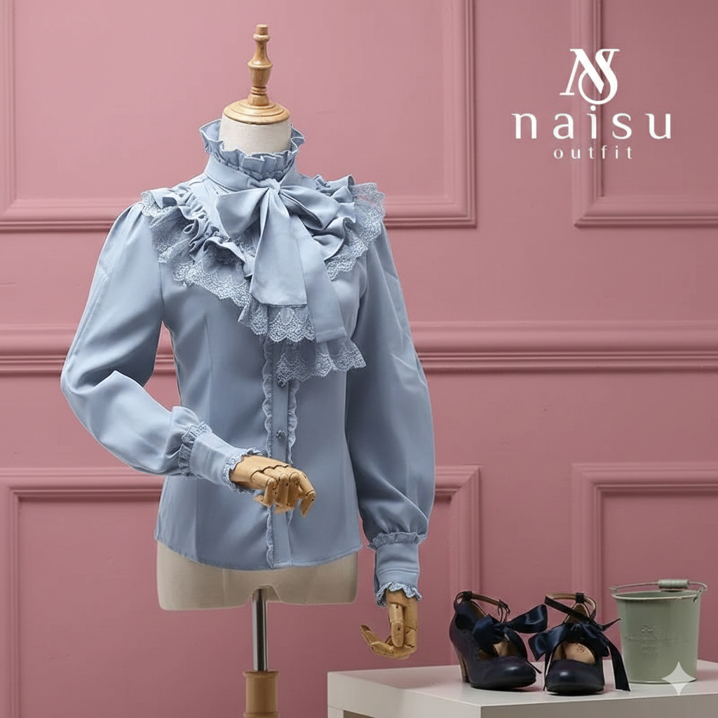 KEMEJA Victorian เสื้อเชิ้ตผู้หญิง kawaii ไซส์ XS-7XL -ZH420