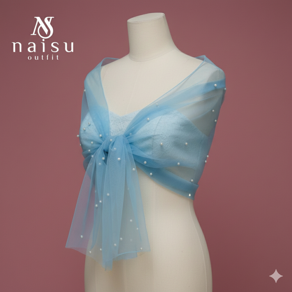 ผ้าคลุมไหล่สตรีด้านนอกมุกเจ้าสาว-ZH117