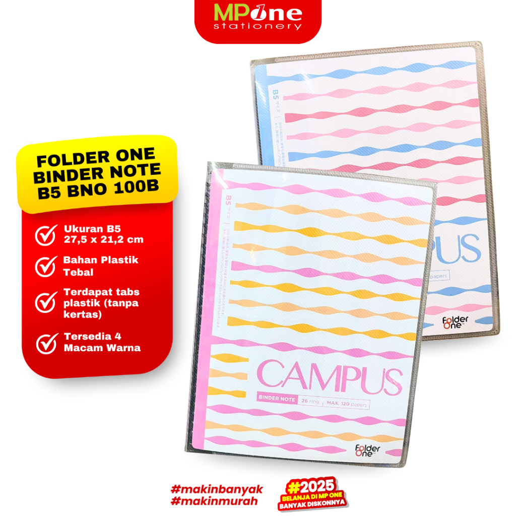 โฟลเดอร์ One แผนที่ Binder แหวน B5 BNO 100B/Binder หมายเหตุ B5 + Bonus Index Divider กระดาษ Divider 